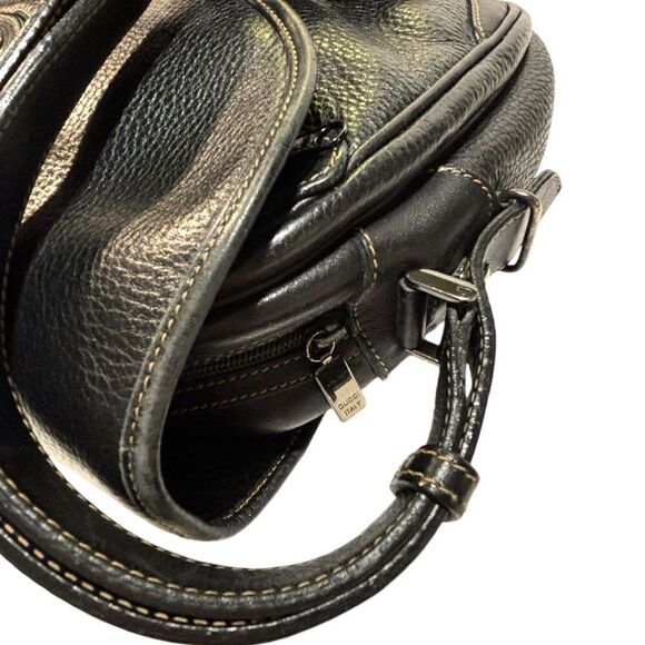 GUCCI Vintage Dark Navy Blue Leather Messenger Bag - Picture 13 of 16